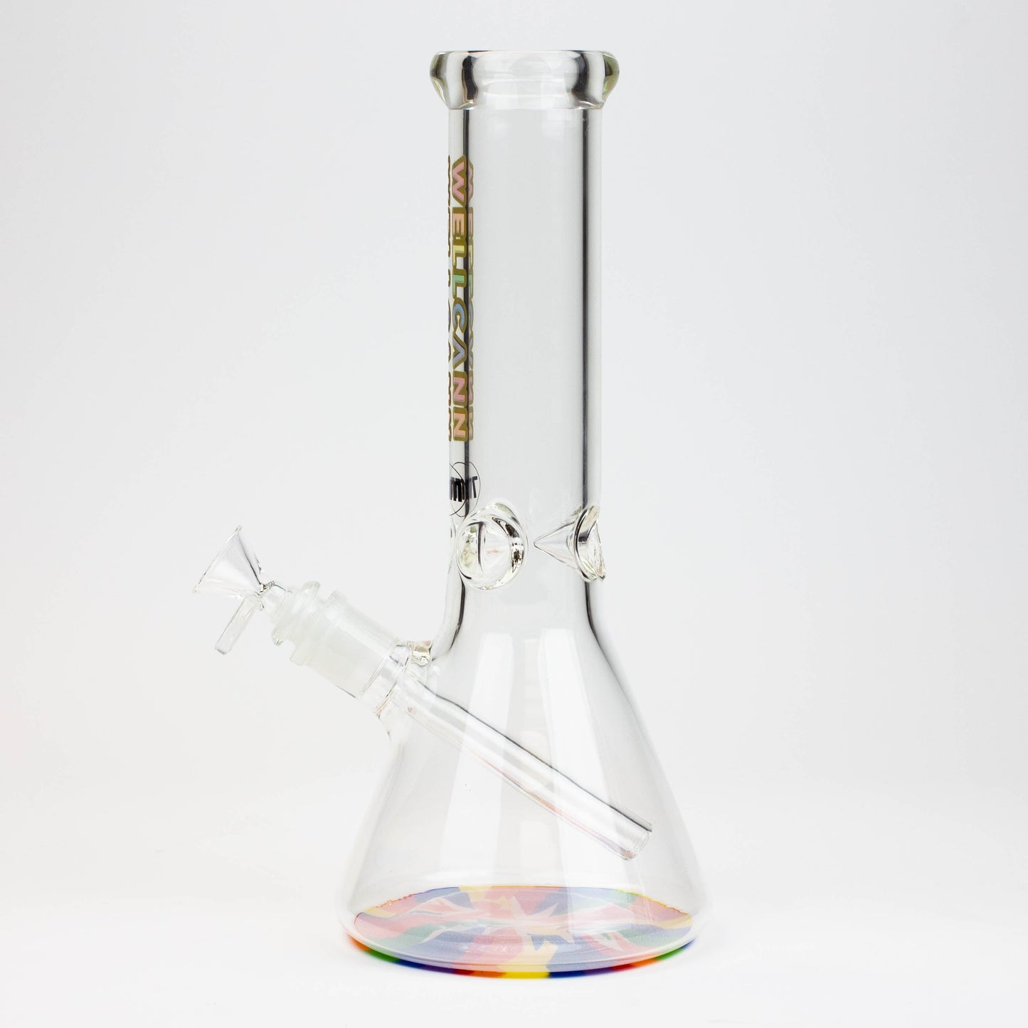 12" WellCann beaker 7 mm glass water bong with Colour Bottom_4